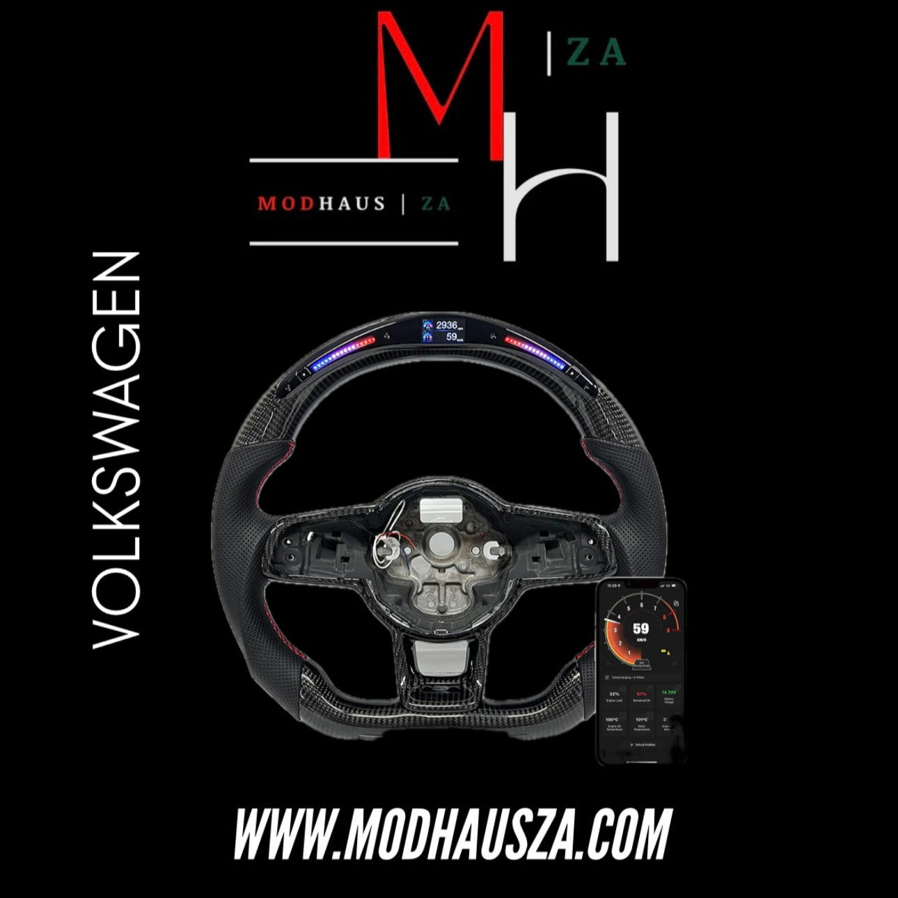 GOLF MK6 LED CARBON STEERING