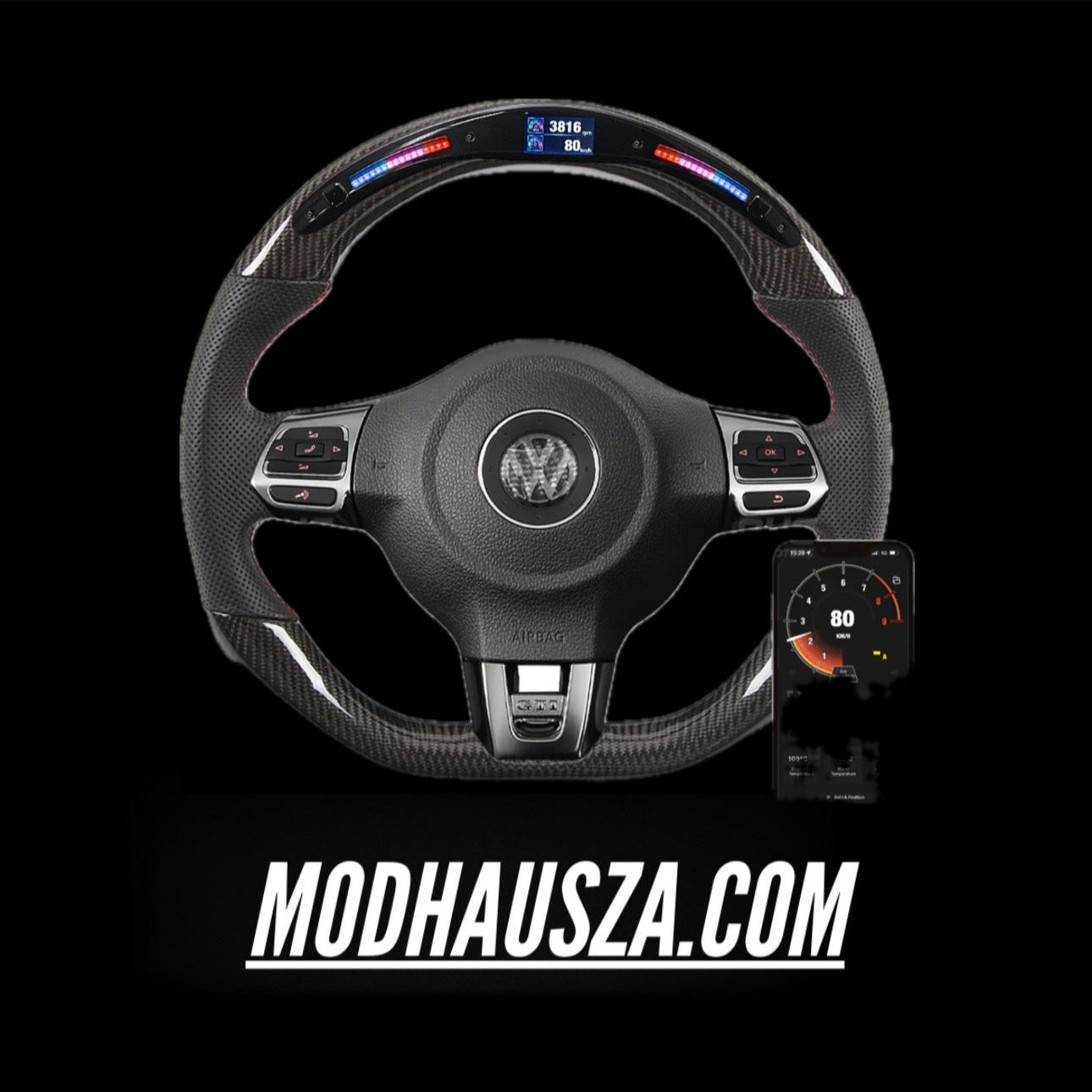 GOLF MK6 LED CARBON STEERING