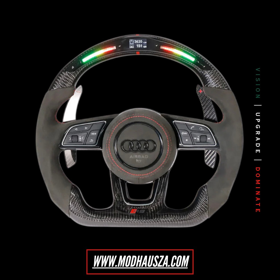 AUDI RS/S LINE CARBON FIBRE LED STEERING