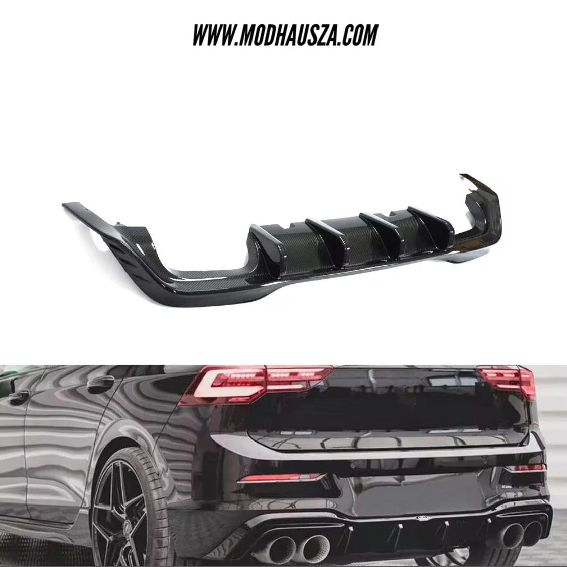 VW GOLF MK8R AERO STYLE CARBON FIBRE DIFFUSER