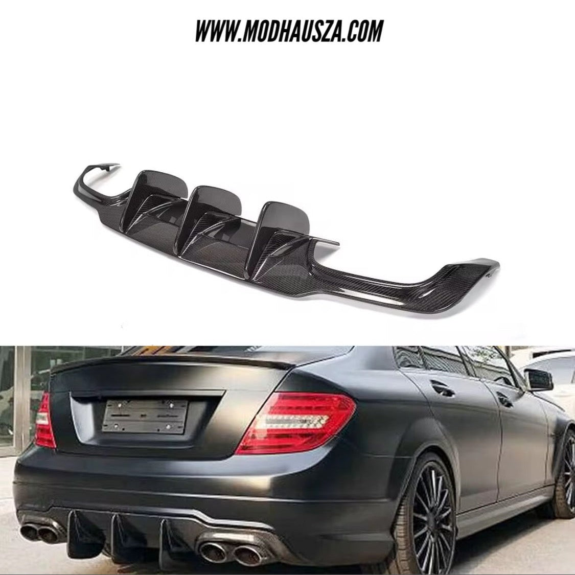 MERCEDES-BENZ W204/C63 FACELIFT V-STYLE CARBON FIBRE DIFFUSER