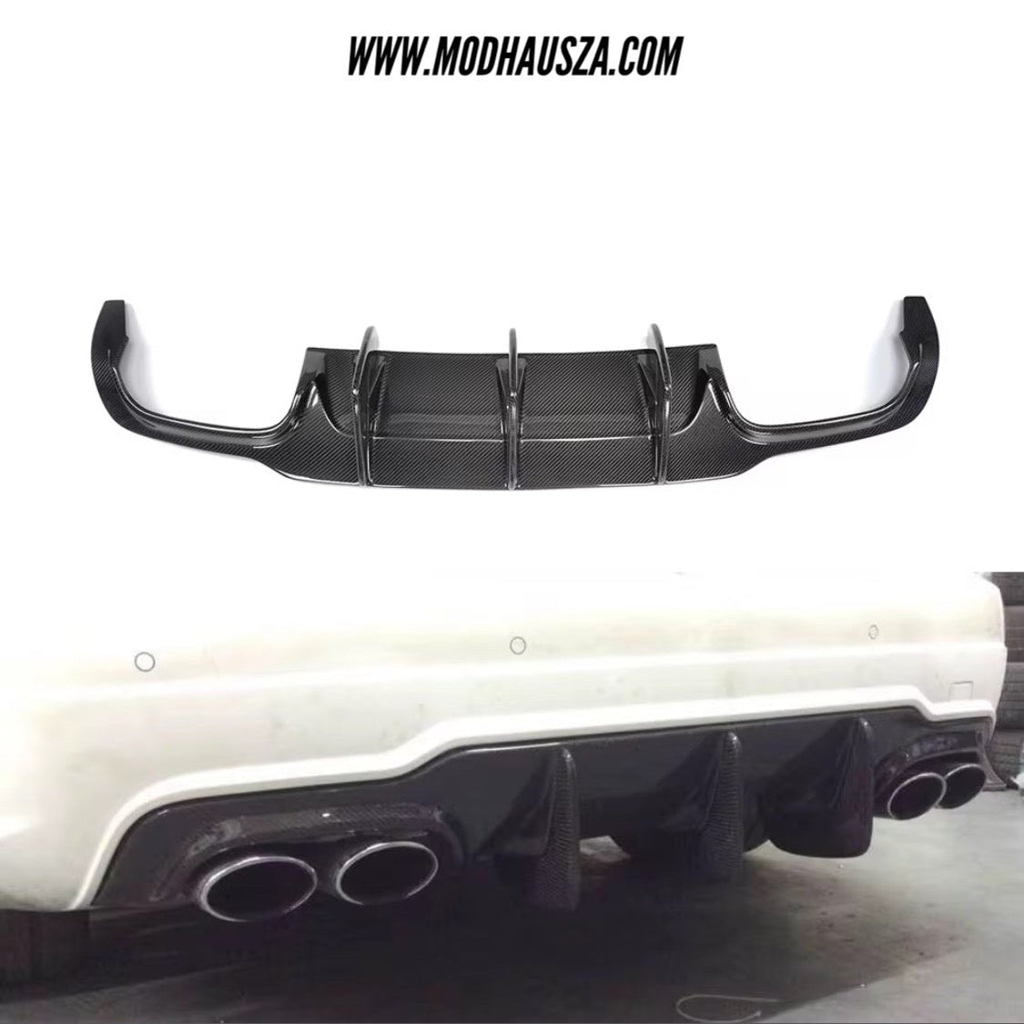 MERCEDES-BENZ W204/C63 PRE-FACELIFT V-STYLE CARBON FIBRE DIFFUSER