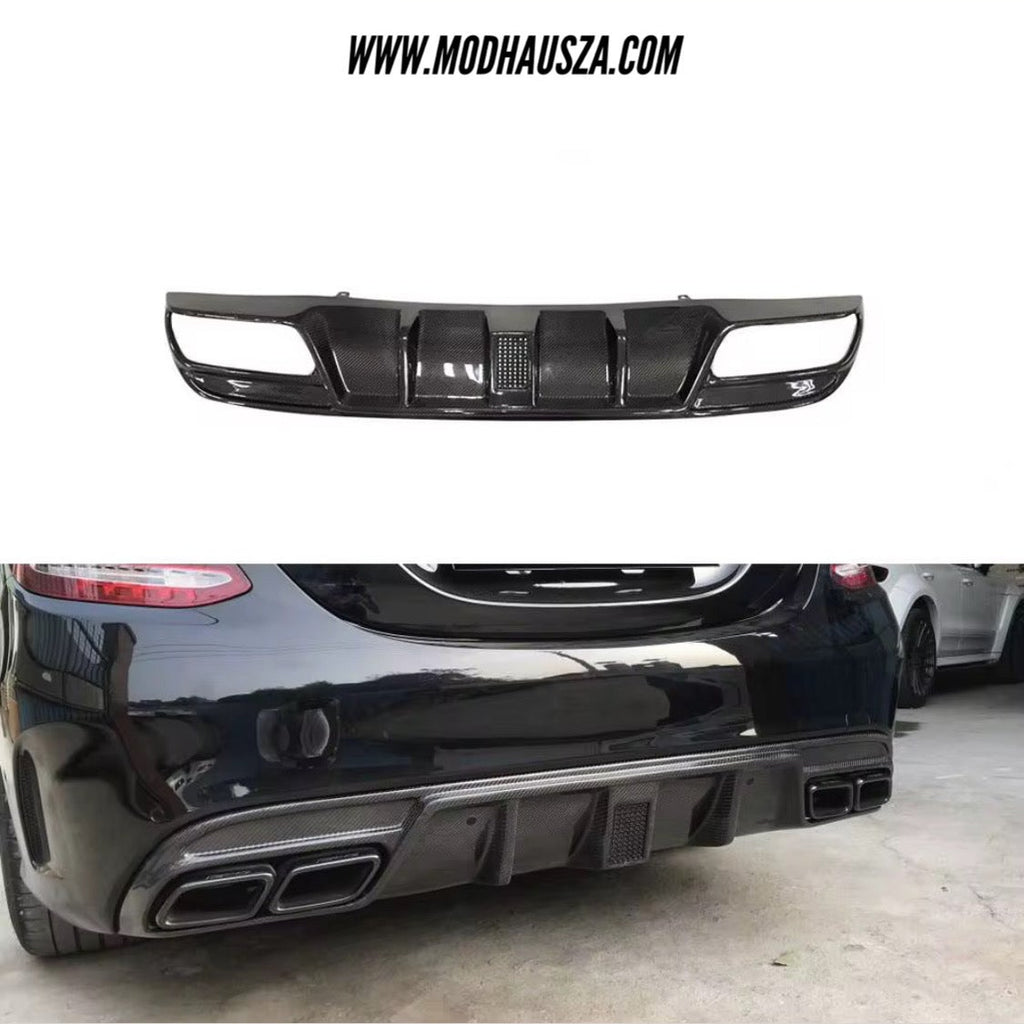 MERCEDES BENZ W205/C63 SEDAN CARBON FIBRE F1 LED STYLE REAR DIFFUSER