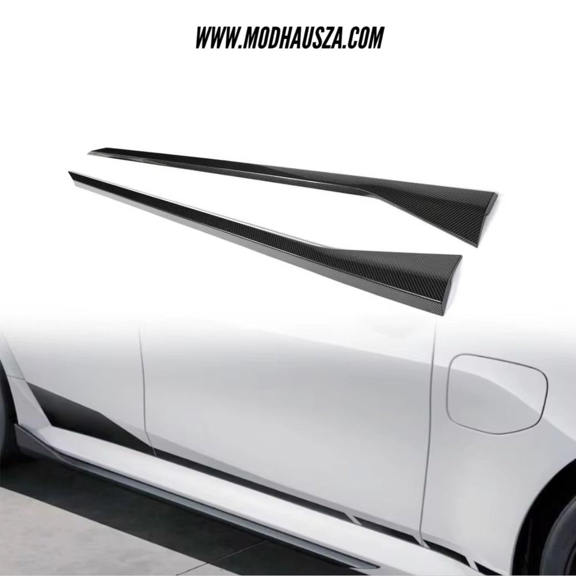 BMW G90/G91/M5 CARBON FIBRE M-PERFORMANCE STYLE SIDE SKIRT EXTENSIONS